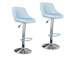 Jupiter Bordeaux Barstool - 2PK - White / Chrome