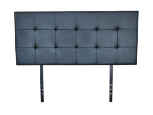 Furniture: Kala Headboard Queen PVC Leather Black