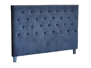 Kelly headboard buttons Queen Black velvet