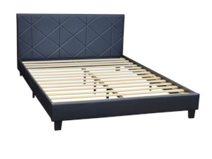 Black Gary Queen Slat Bed Frame