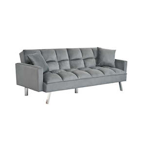 Jupiter Chiba Futon 3 Seater Sofa bed Velvet dark charcoal.