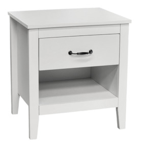 Isabella single drawer bedside table white