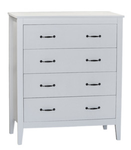 Furniture: Isabella Chest drawer lowboy 4d white