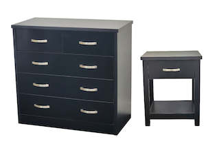 Gary Black Low Boy & Bedside Table Combo 1+1