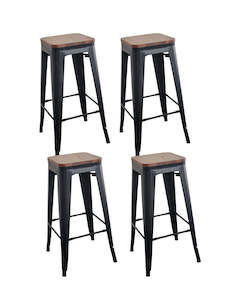 Jupiter Tolix Replica Bar Stools Elm Seat 4pc pk 76cm height