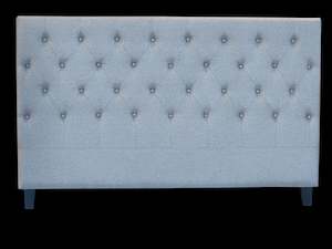 Furniture: Kelly headboard buttons King Light Grey