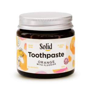 Toothpaste Jar - Fluoride - Orange (Solid Oral Care)