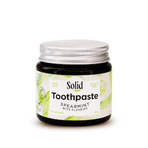 Bathroom Toiletries: Toothpaste Jar - Fluoride - Spearmint (Solid Oral Care)