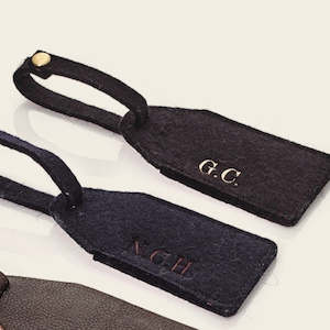 Wool Luggage Tag - Navy