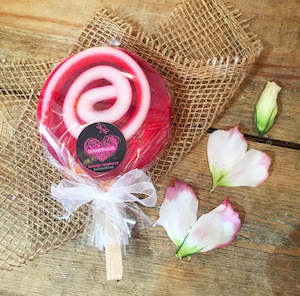 Products: Indulge raspberry soapy lollipops