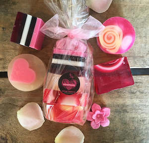 Soap: Indulge raspberry soapy stack