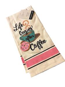 Life begins after coffee kitchen towel