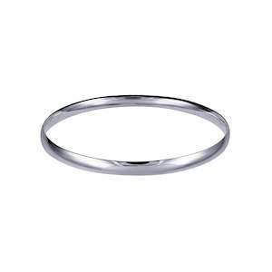 Clock: Sterling Silver Plain Solid Comfort Fit Golf Bangle