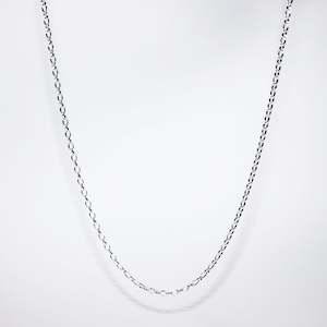 45cm Sterling Silver Oval Belcher Necklace