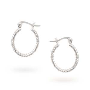 Sterling Silver Rope Hoop Earring