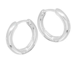 Sterling Silver Rounded Plain Huggie Earring