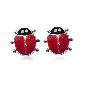 Sterling Silver Lady Bird Stud Earrings.