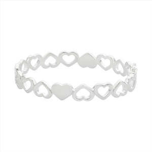 Heart Sterling Silver Cuff Style Bracelet