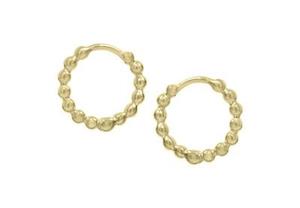 Clock: 9 Carat Gold Round Bubble Huggie Earring