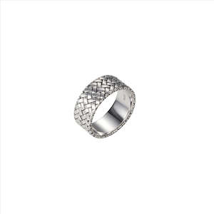 Sterling Silver Woven Pattern Ring