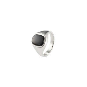 Clock: Sterling Silver/Onyx Signet Ring