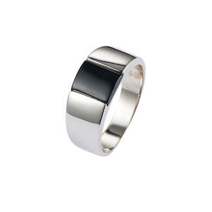 Clock: Sterling Silver/Onyx Ring