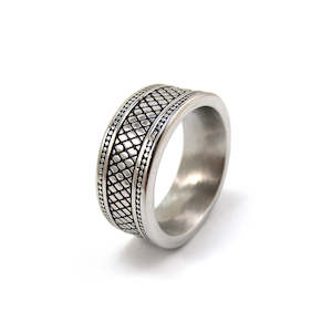 IP Antique Gunmetal Stainless Steel Ring