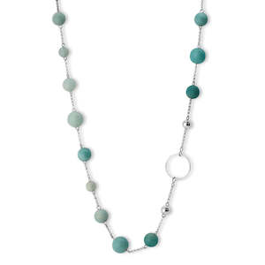 Clock: Amazonite & Sterling Silver Short Necklace