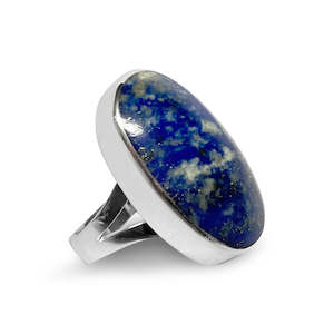 Clock: Lapis & Sterling Silver Ring