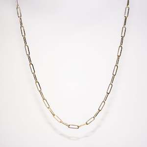 Clock: 46cm 9K Yellow Gold Paperclip Chain