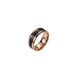 Clock: Stainless Steel/IP Rose Gold/Carbon Fibre Ring