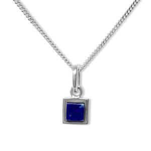 Clock: Lapis & Sterling Silver Petite Necklace