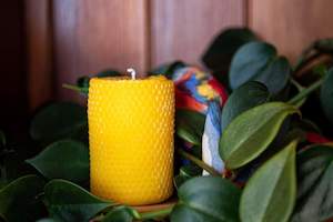  Round Beeswax Candle – 7 cm high