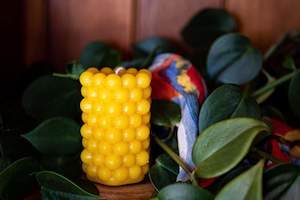 Honey manufacturing - blended: Round Bobbly Tube Beeswax Candle – 7 cm high