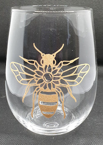 Bee Themed Wine Glass 500ml Honey Harvest