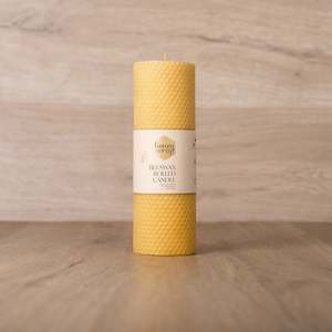 Hand Rolled Beeswax Pillar Candles - 21cm x Wide