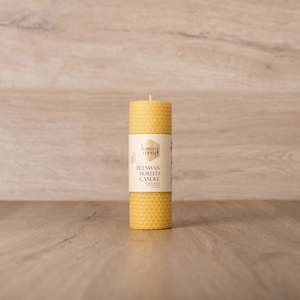 Hand Rolled Beeswax Pillar Candles - 15.5cm x Medium