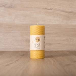 Hand Rolled Beeswax Pillar Candles - 15.5cm x Wide