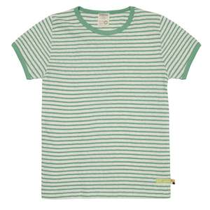 Internet only: Bamboo Cotton/Linen Striped Short Sleeved Top