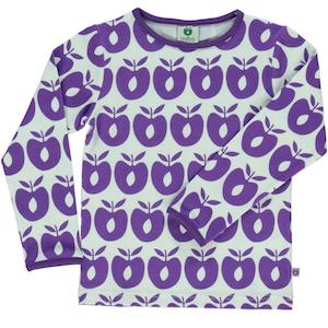 Apple Long Sleeved Top (Purple and White)