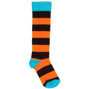 Orange/Brown Striped Knee High Socks (18/20)