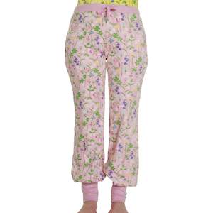 Wild Flowers Womens Baggy Pants (Pink)