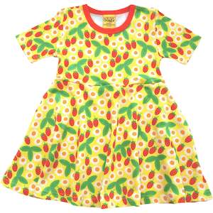 Internet only: Daisies and Strawberries Short Sleeved Skater Dress (Buttercup) (12 Years)