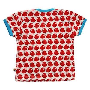 Red Birds Short Sleeved Top