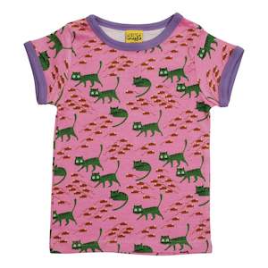 Cats Short Sleeved Top (Pink)