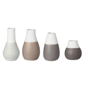 MINI VASES-SET OF 4-GREY PASTEL