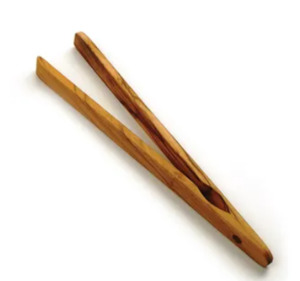 KITCHEN: TOAST TONGS - OLIVE WOOD