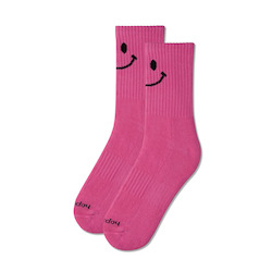 SMILE SOCK - HOT PINK