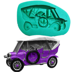 Craft material and supply: Vintage Car Silicone Craft Mould For Cake, Sugar, Polymer Clay & Resin Craft