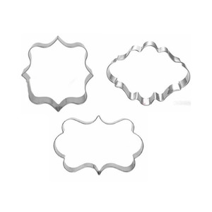 3PC Frame Stainless Steel Shapes Cookie Cutter Set